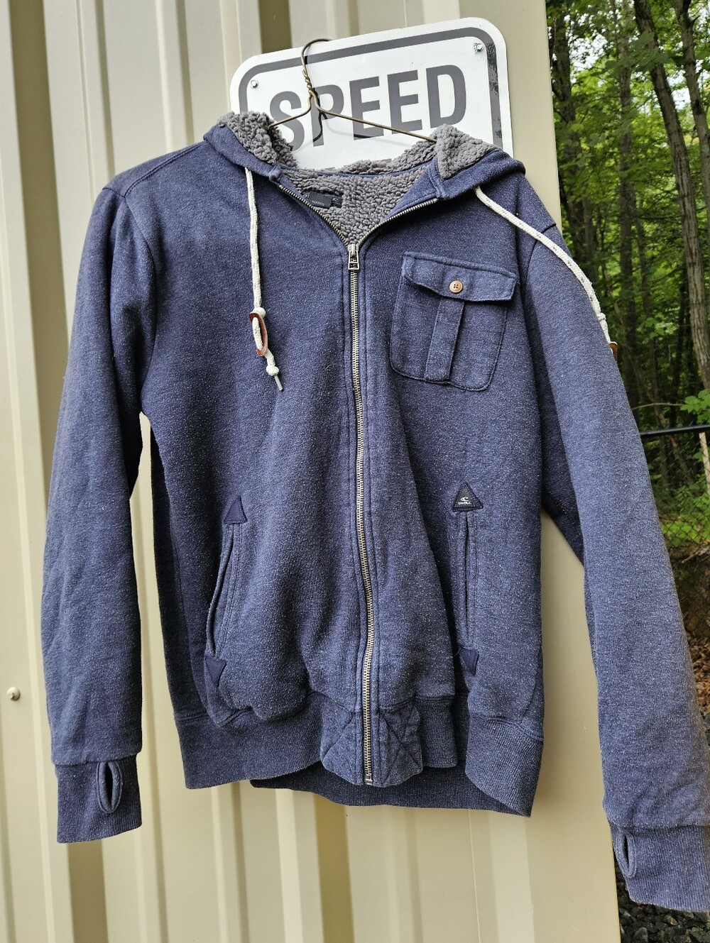 O'Neill Zip Hoodie Mens Size S Heathered Gray Hoodie Y2K